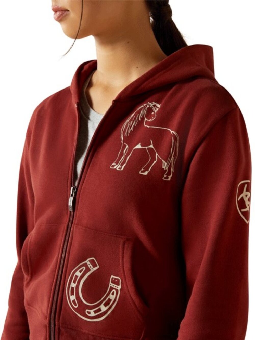 Ariat Youth Spiffy Full-Zip Hoodie – Bright Red | NWT